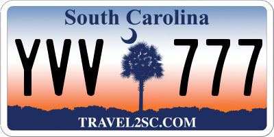 SC license plate YVV777