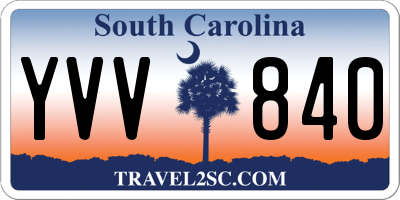 SC license plate YVV840