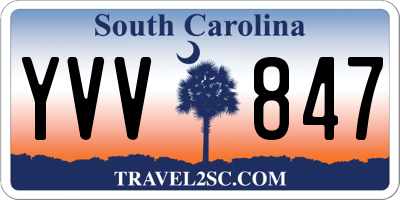 SC license plate YVV847