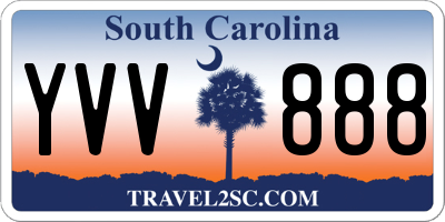 SC license plate YVV888