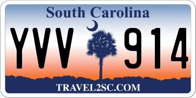 SC license plate YVV914