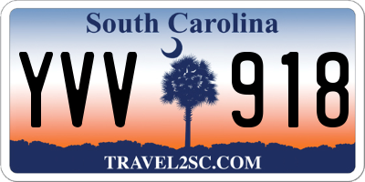 SC license plate YVV918
