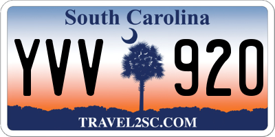 SC license plate YVV920