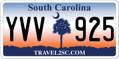 SC license plate YVV925