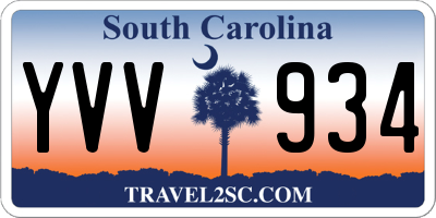 SC license plate YVV934