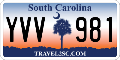 SC license plate YVV981