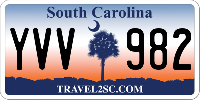 SC license plate YVV982