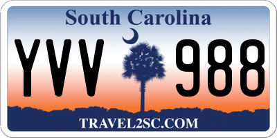 SC license plate YVV988