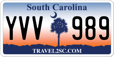 SC license plate YVV989