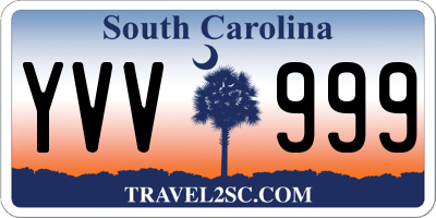 SC license plate YVV999
