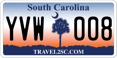 SC license plate YVW008