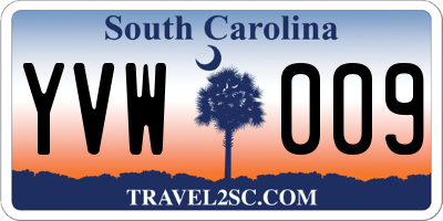 SC license plate YVW009