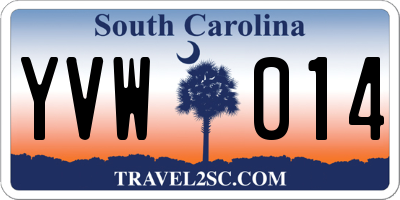 SC license plate YVW014