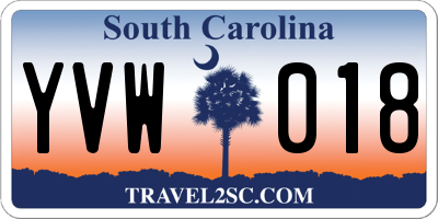 SC license plate YVW018