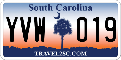 SC license plate YVW019
