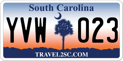 SC license plate YVW023