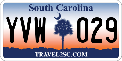 SC license plate YVW029