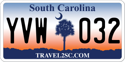 SC license plate YVW032