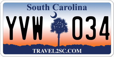 SC license plate YVW034