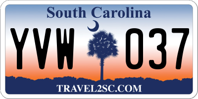 SC license plate YVW037