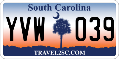 SC license plate YVW039
