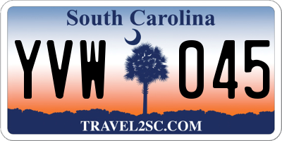 SC license plate YVW045