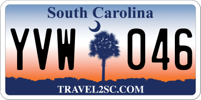 SC license plate YVW046