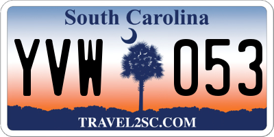SC license plate YVW053