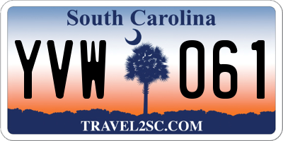SC license plate YVW061
