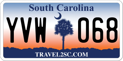 SC license plate YVW068