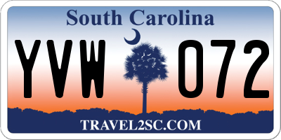 SC license plate YVW072