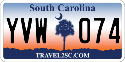 SC license plate YVW074