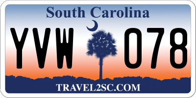 SC license plate YVW078