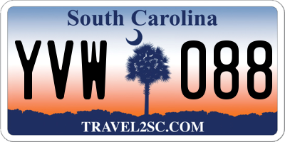 SC license plate YVW088