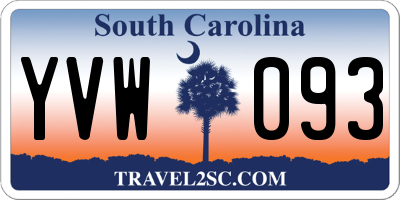 SC license plate YVW093