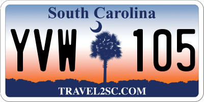 SC license plate YVW105