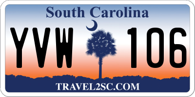 SC license plate YVW106