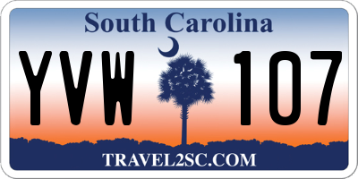 SC license plate YVW107