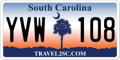 SC license plate YVW108