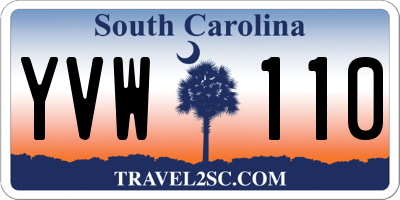SC license plate YVW110