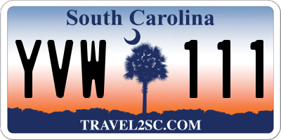 SC license plate YVW111