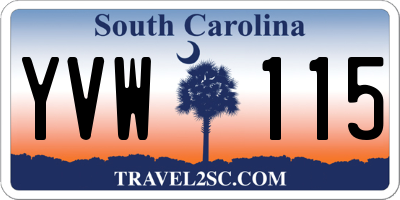 SC license plate YVW115