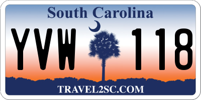 SC license plate YVW118