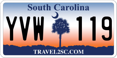 SC license plate YVW119