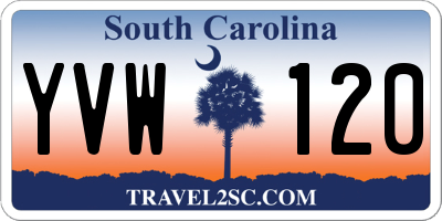SC license plate YVW120