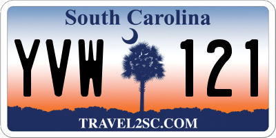 SC license plate YVW121