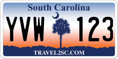 SC license plate YVW123