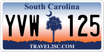 SC license plate YVW125