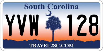 SC license plate YVW128