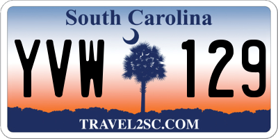 SC license plate YVW129